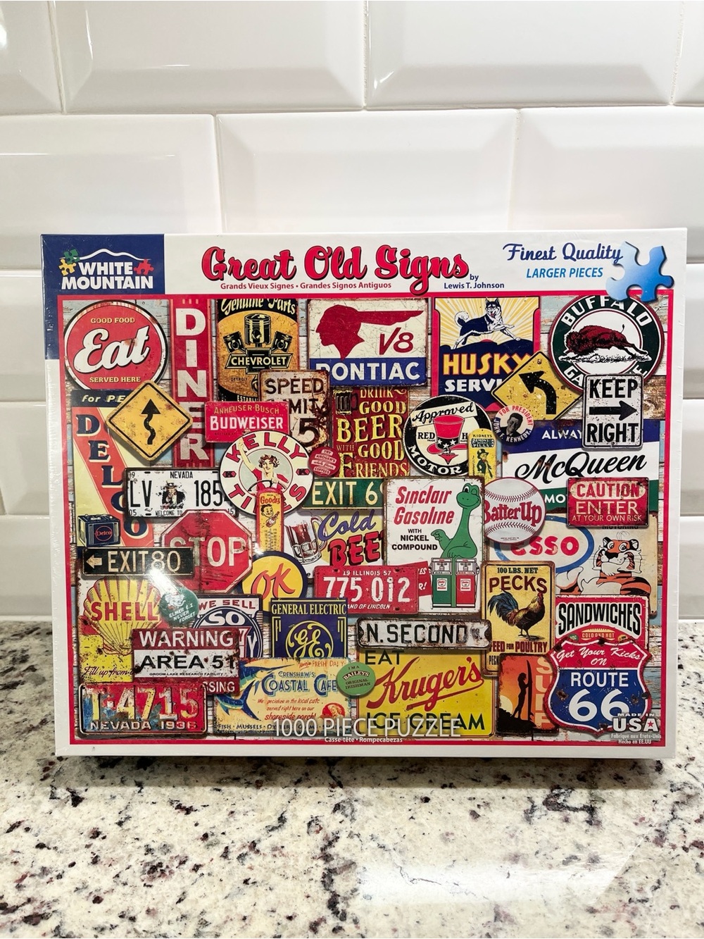 White Mountain Great Old Signs Puzzle 1000 pieces NWT